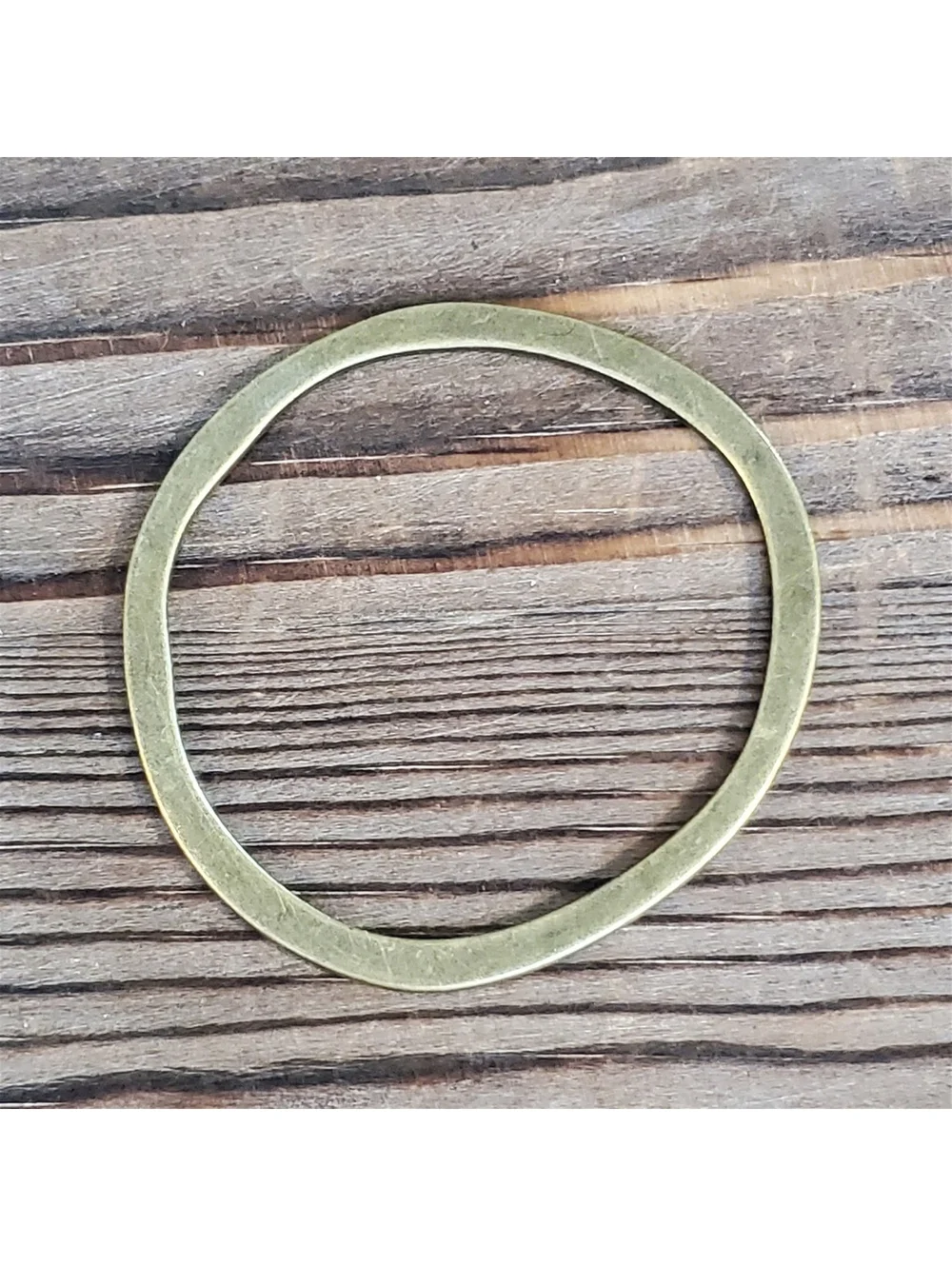 Avant Garde Antique Brass Large Baroque Irregular Wavy Circle Ring Pendant 1 pc